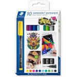 Tianyi - - lumocolor permanent 318 - etui carton 10 feutres permanents pointe fine 0, 6mm assortis - ...