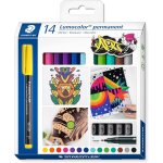 Tianyi - - lumocolor permanent 318 - etui carton 14 feutres permanents pointe fine 0, 6mm assortis - ...