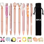 Tianyi - parure de stylos a bille, comprenant 8 stylo fantaisie a encre noire, 8 etui stylo en velours ...