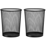 Tianyi - poubelle mtal maille 19l noir corbeille a papier en treillis mtallique corbeille a papier ...