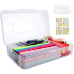 Tianyi - rangement feutre, bote a crayons translucide empilable transparentes plastique avec autocollant ...