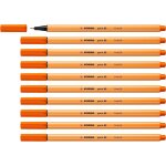 Tianyi - stylo feutre pointe fine point 88 - lot x 10 stylos feutre - orange fonc (88 / 30)