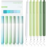 Tianyi - surligneurs pastel, 6 colori surligneur marqueurs paste + 6 stylos encre gel noire + note autocollant ...