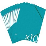 Tianyi - topfile + lot de 10 chemises cartonnes 3 rabats format a4 fermeture elastiques - pochettes ...