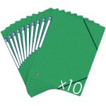 Tianyi - topfileplus lot de 10 chemises cartonnées sans rabats avec elastiques format a4 vert Tianyi - topfileplus lot de 10 chemises cartonnées sans rabats avec elastiques format a4 vert