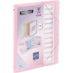 Tianyi - - trieur 12 compartiments a4 personnalisable propysoft - fermeture elastique - rose translucide ...