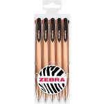 Tianyi - zebra z - grip elegance lot de 5 stylos a bille rtractables 4 en 1 couleurs 1 mm corps or rose ...