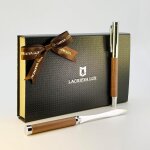 Timberduo coffret cadeau stylo roller et ouvre - lettre en bois massif avec grain riche, cadeau pour ...