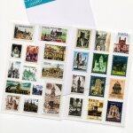 Timbres - poste de notes de voyage de ville, autocollants dcoratifs, pour album, compte a main, design, ...