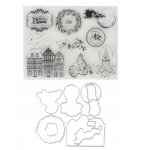 Timbres transparents maison guirlande bougie bton a