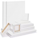 Toile tendue 100% coton, lot de 5, planches en toile blanche vierge a amor�age, fournitures d'art pour ...