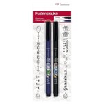 Tombow feutre dessin et calligraphie pointe brush fudenosuke pack noir souple et dure