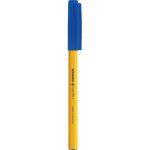 Tops 505 schreibgerte stylo a bille, avec capuchon, f, corps bleu, couleur: jaune