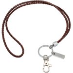 Tour de cou en similicuir avec attache de scurit solide et porte - cls pour cls, badge d'identification, ...