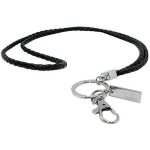 Tour de cou en similicuir avec attache de scurit solide et porte - cls pour cls, badge d'identification, ...