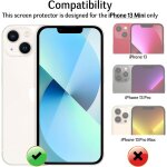 Trahoo - verre tremp pour iphone 13 mini [2 pices] vitre protection d'cran film protecteur couverture ...