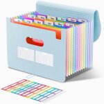 Trieur a4, 12 pochettes extensible range document, rangement papier administratif, classeur documents ...