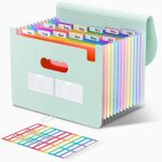 Trieur a4, 12 pochettes extensible range document, rangement papier administratif, classeur documents ...