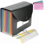 Trieur accordon 24 compartiments, avec 3 pochette document zip, classeur trieur 24 compartiments a4, ...