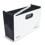 Trieur - valise - 13 compartiments - a4 + - noir / blanc - documents a4 - rapesco