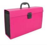 Trieur - valisette - classement - 19 compartiments - rose - format a4 + - rapesco
