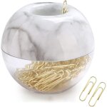 Trombones dor�s avec support magn�tique en marbre ¿ organiseur de bureau el�gant pour fournitures de ...