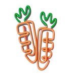 Trombones l�gumes de dessin anim� ¿ formes de radis et de carotte, pinces m�talliques pour papeterie, ...