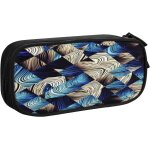 Trousse affable chat echarpe lunettes habillées, grande capacité grande pochette porte - stylo Trousse affable chat echarpe lunettes habillées, grande capacité grande pochette porte - stylo