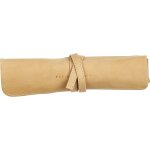 Trousse - beige - ronde - en rouleau - cuir vritable - flying spirit - clairefontaine