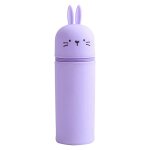 Trousse a crayons 2 en 1 en silicone souple, jolie trousse a crayons de dessin anime, ideale pour les ...