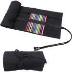 Trousse a crayons a 72 trous, pencil case pour les etudiants artistes, trousse crayon de couleur enroulable, ...