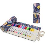Trousse a crayons a 72 trous, pencil case pour les etudiants artistes, trousse crayon de couleur enroulable, ...