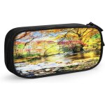 Trousse a crayons automne automne stream orange, grande capacit grande pochette porte - stylo fournitures ...