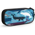 Trousse a crayons baleines, grande capacit�, grande pochette, porte - stylo, fournitures scolaires, papeterie, ...