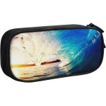 Trousse a crayons bleu sarcelle fleur d'eau florale, grande capacit� grande pochette porte - stylo