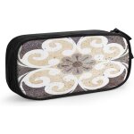 Trousse a crayons avec carreaux de sol en pierre marron, grande capacit, grande pochette, porte - stylo, ...