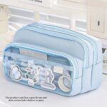 Trousse a crayons chic de couleur unie, pochette transparente simple coréenne pour stylos, sac de rangement ... Trousse a crayons chic de couleur unie, pochette transparente simple coréenne pour stylos, sac de rangement ...