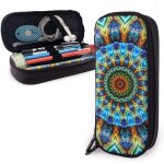 Trousse �� crayons cravate teinture fleur bleu grand stylo sac grande capacit�� en cuir ��tui �� crayons ...