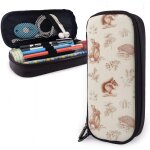 Trousse a crayons en cuir avec motif d'avocat sur fond vert ? trousse multifonction en cuir pour crayons ...