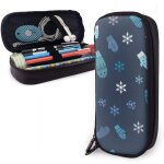 Trousse a crayons en cuir pu avec gants et flocons de neige, durable et double fermeture eclair pour ... Trousse a crayons en cuir pu avec gants et flocons de neige, durable et double fermeture eclair pour ...