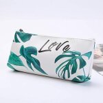 Trousse a crayons en cuir synthtique avec motif feuilles de palmier tropicales pour l'cole, le bureau, ...