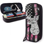 Trousse �� crayons drapeau am��ricain balles de fusil dr?le chasse au cerf rose camouflage pochette �� ...