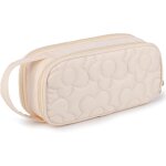 Trousse a crayons pour filles, design matelass� fleuri, grande capacit�, etui a stylos avec 2 compartiments, ...