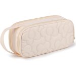 Trousse a crayons pour filles, design matelass� fleuri, grande capacit�, etui a stylos avec 2 compartiments, ...