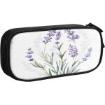 Trousse a crayons fleur papillon beige, grande capacit� grande pochette porte - stylo