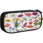 Trousse a crayons fleur tulipes roses color�es vives, grande capacit� grande pochette porte - stylo