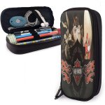 Trousse a crayons harley davidson tube rond multicolore convient pour les enfants, unisexe, adolescents, ...