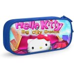 Trousse a crayons hello kitty avec fermeture eclair - pour etudiants - noir et bleu