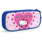 Trousse a crayons hello kitty avec fermeture eclair - pour etudiants - rose et bleu
