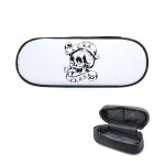 Trousse a crayons imprim�e t�te de mort / skull love & peace